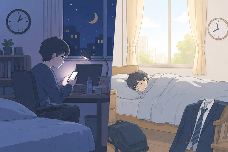 らいさぽセンター本校 ｜引きこもり、不登校、ニートの就労支援、自立支援|夜だけ元気な不登校の子ども｜昼夜逆転が続く背景と家族の向き合い方