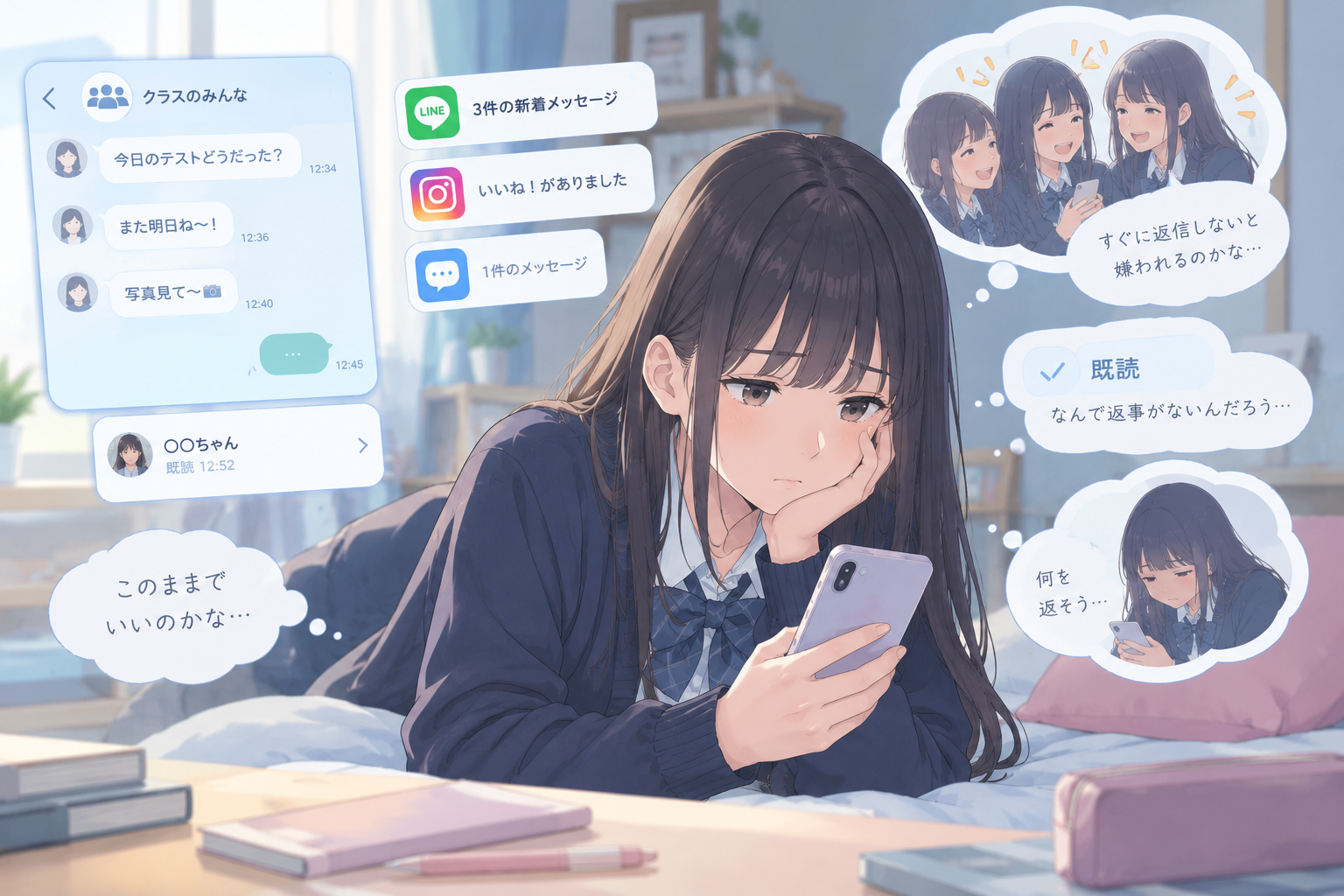 らいさぽセンター本校 ｜引きこもり、不登校、ニートの就労支援、自立支援 | 女子高校生の不登校とSNS｜友人関係やネット上のつながりに悩んだとき