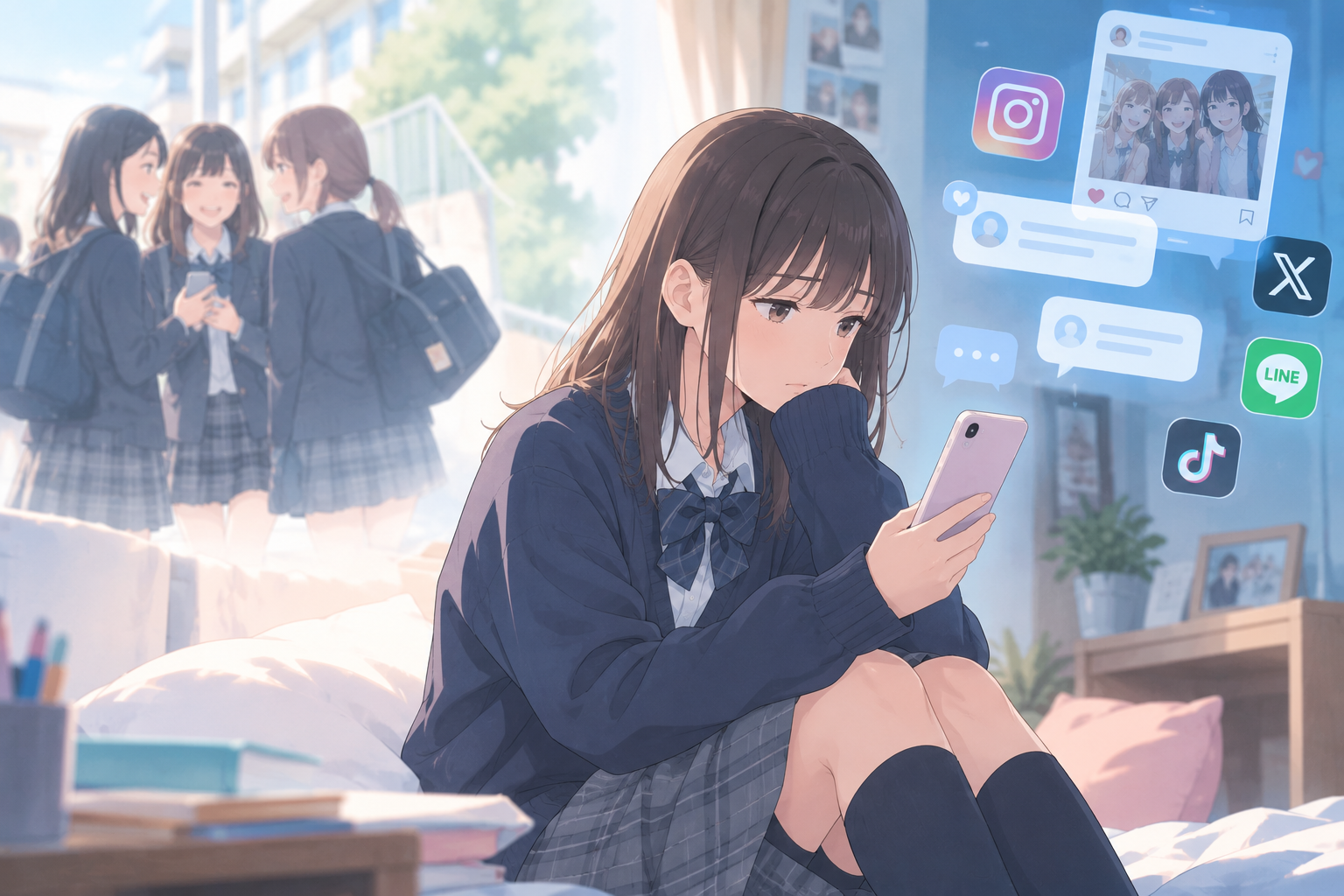 らいさぽセンター本校 |引きこもり、不登校、ニートの就労支援、自立支援 | 女子高校生の不登校とSNS|友人関係やネット上のつながりに悩んだとき らいさぽセンター本校 |引きこもり、不登校、ニートの就労支援、自立支援|女子高校生の不登校とSNS|友人関係やネット上のつながりに悩んだとき